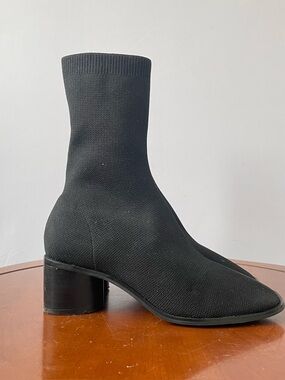 OAK + FORT Black Knit Sock Boots | US 6
